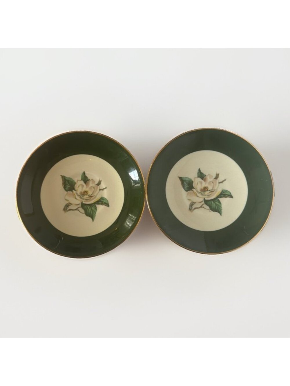 2 Lifetime China Co Jade Rose Homer Laughlin Saucer Cup~ Replacement Saucers